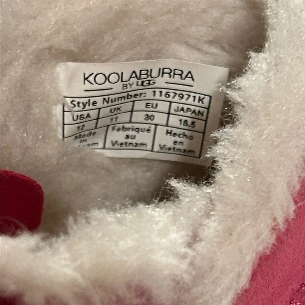 KOOLABURRA By UGG ultra mini pink Cozy Pink Kids Boots size 12 GUC